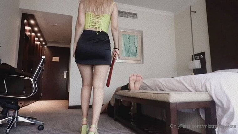 Punishment for this slave who was 10 minutes late to pick me up from the hotel